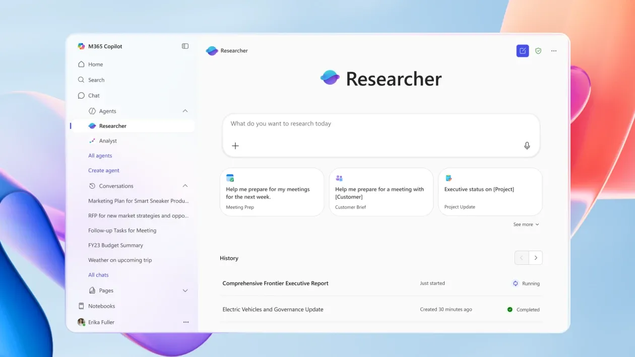 AI Researcher của Microsoft 365 Copilot hỗ trợ tìm kiếm
