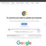 Ảnh minh họa trang cập nhật Google Chrome giả mạo, yêu cầu người dùng cài đặt để xem nội dung website
