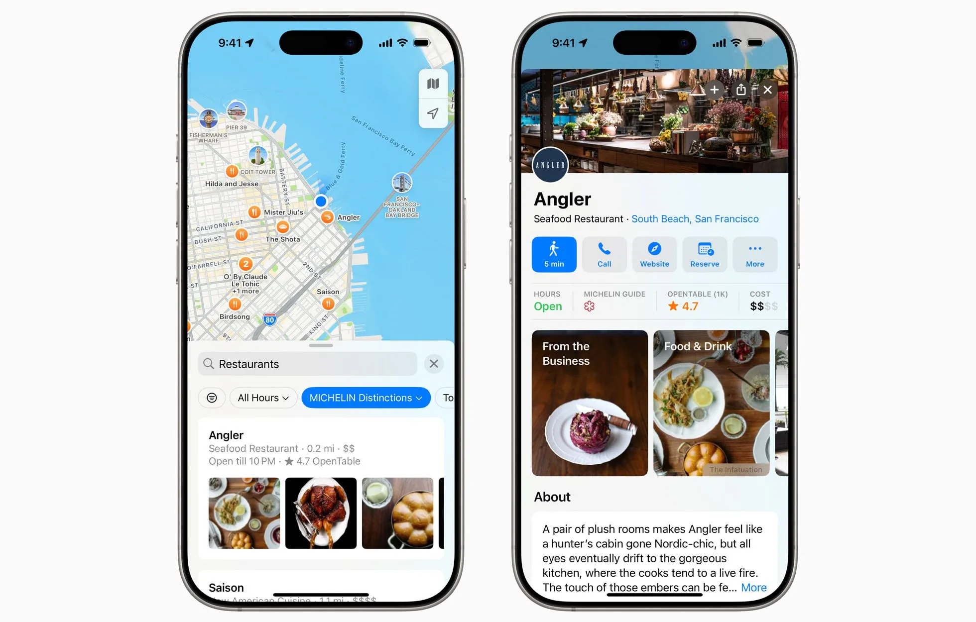Apple Maps hiển thị các nhà hàng được xếp hạng bởi Michelin Guide