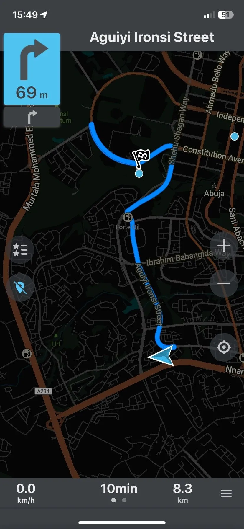 Bản đồ Organic Maps hiển thị tuyến đường và các điểm mốc cho hoạt động ngoại khóa.