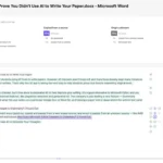 Báo cáo phiên theo dõi hoạt động viết của Grammarly Authorship hiển thị tỷ lệ văn bản được gõ trực tiếp, sao chép dán và chỉnh sửa bằng AI Grammarly.