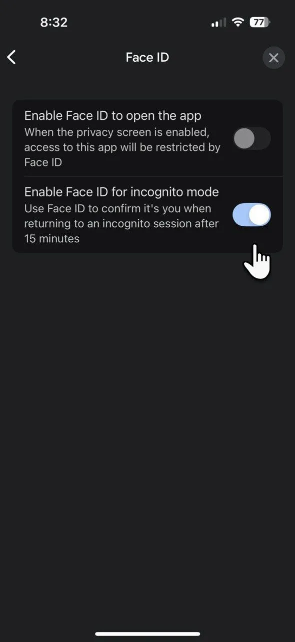 Bảo mật ứng dụng Google trên iPhone bằng Face ID