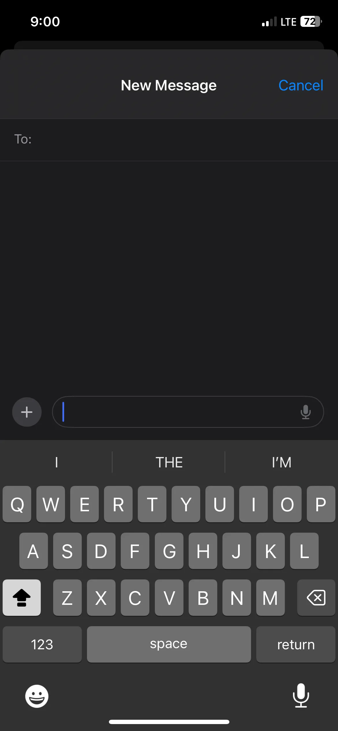 Biểu tượng Caps Lock đang bật trên bàn phím iPhone trong ứng dụng Tin nhắn.