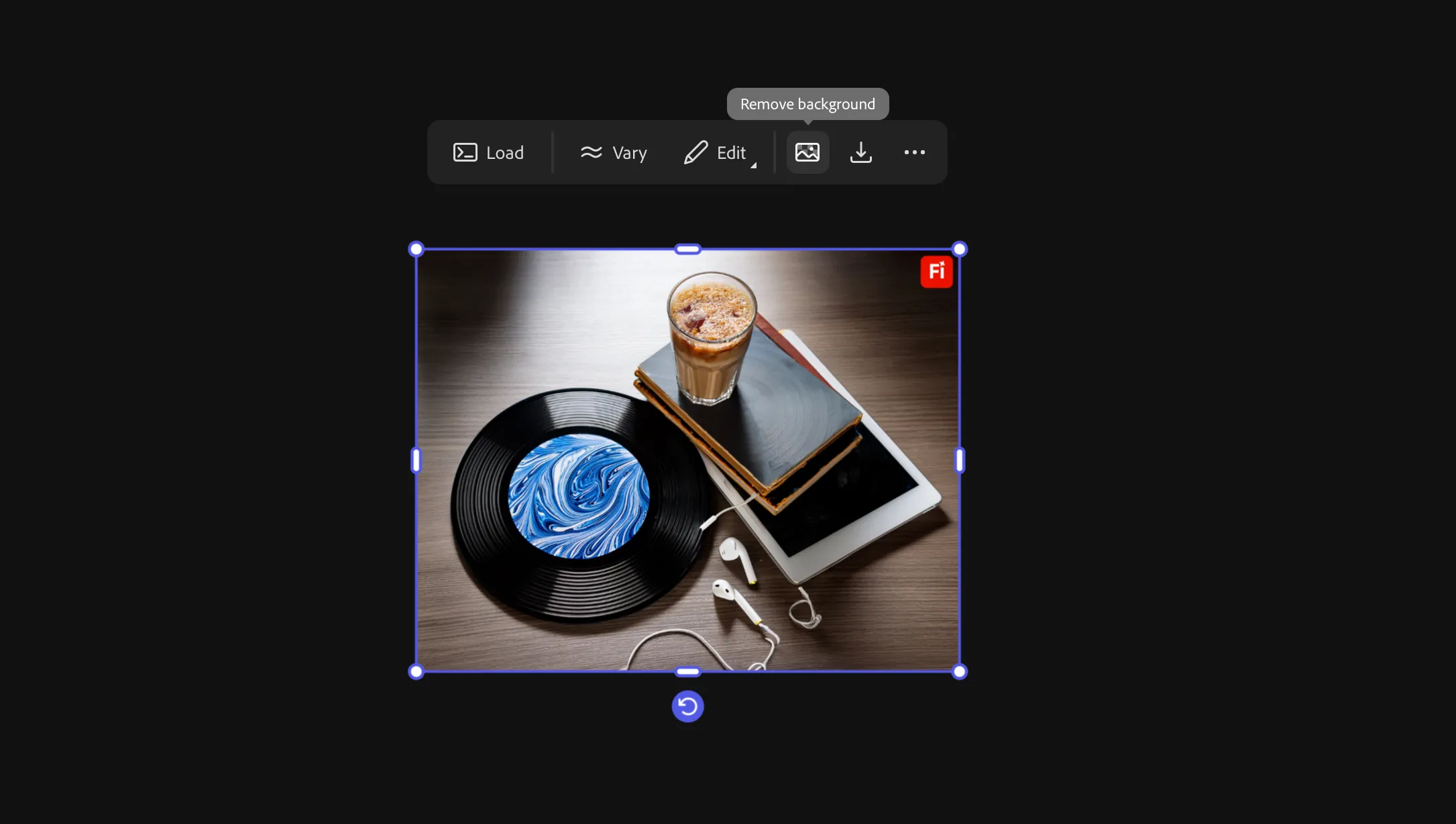 Biểu tượng &quot;Remove background&quot; trong Firefly Boards, giúp người dùng dễ dàng xóa nền ảnh bằng công nghệ AI.