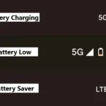 Các biểu tượng pin trên thanh trạng thái Android hiển thị trạng thái sạc, tiết kiệm pin và pin yếu
