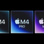 Các chip Apple M4, M4 Pro và M4 Max đặt cạnh nhau