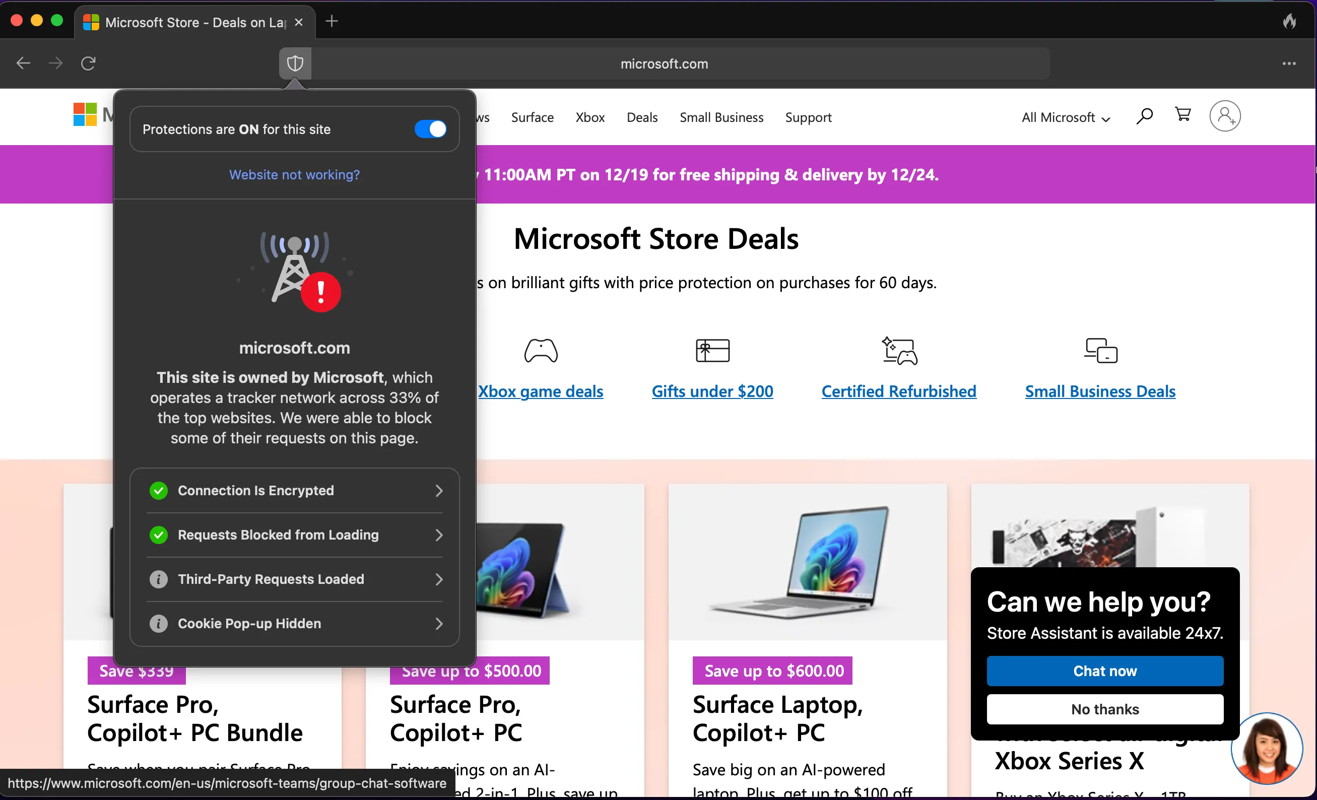 Các tính năng bảo vệ tự động của trình duyệt DuckDuckGo, giúp chặn pop-up và theo dõi