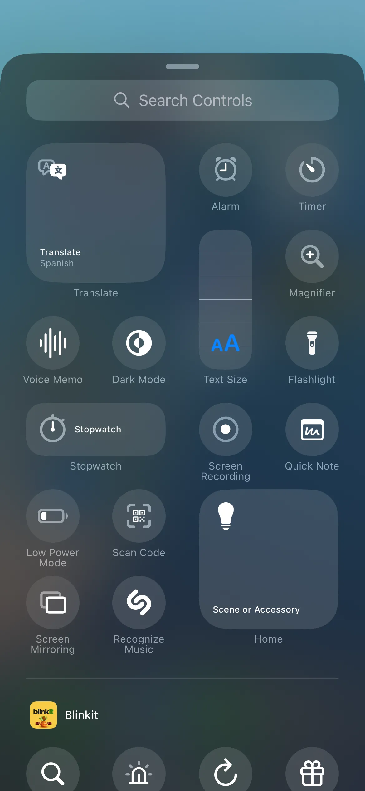 Các tùy chọn trong Trung tâm điều khiển iPhone