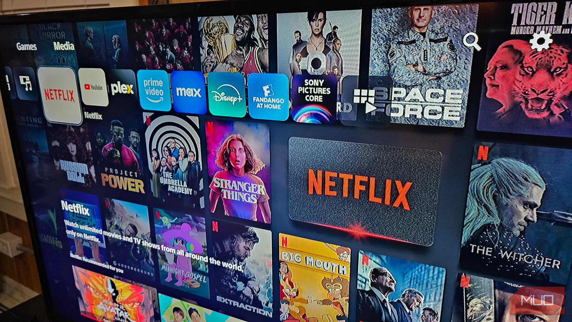 Các ứng dụng dịch vụ stream trên tab Media của PlayStation 5