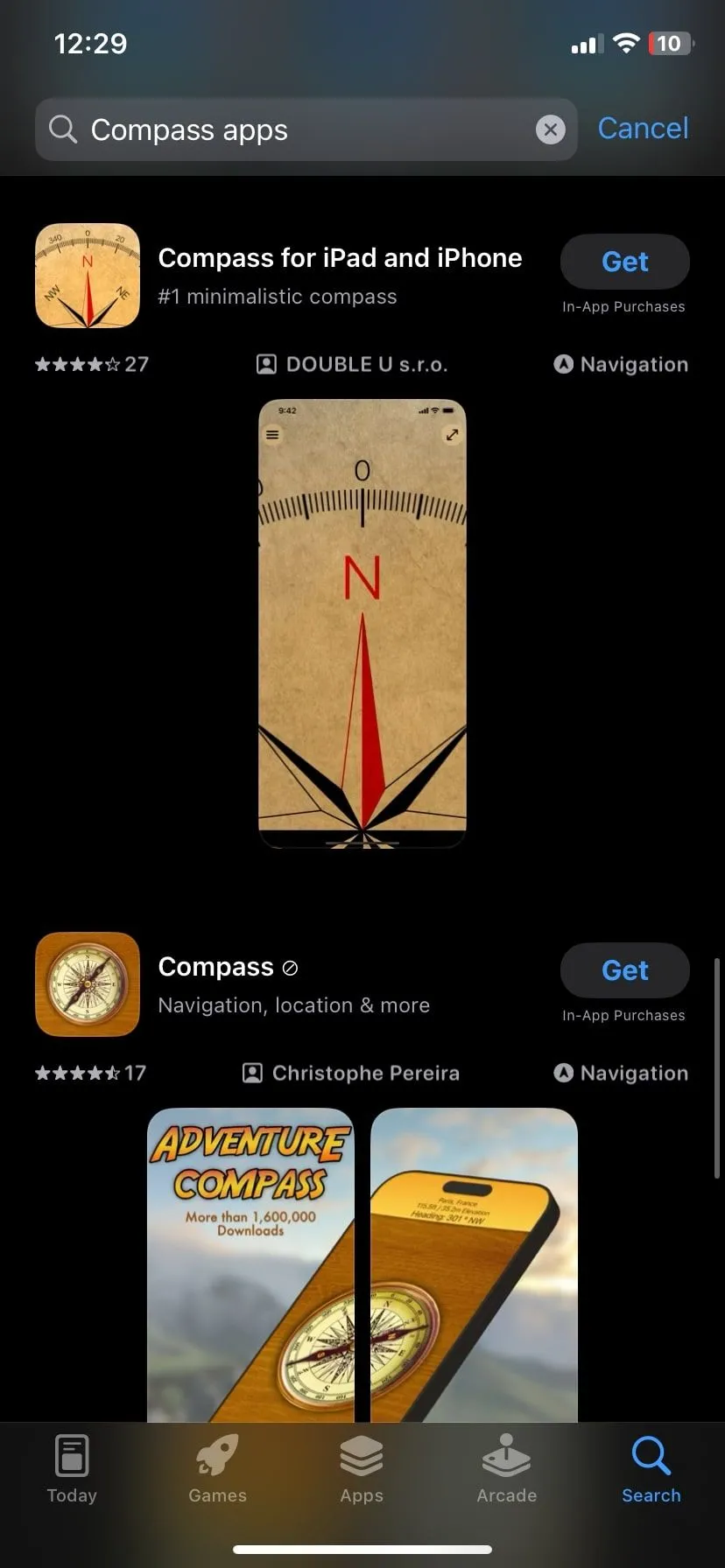 Các ứng dụng la bàn từ bên thứ ba trên App Store