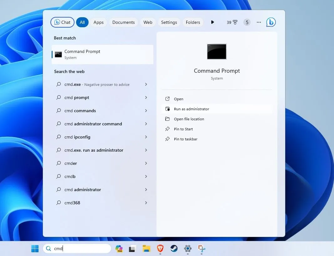 Cách chạy Command Prompt với quyền quản trị trên Windows