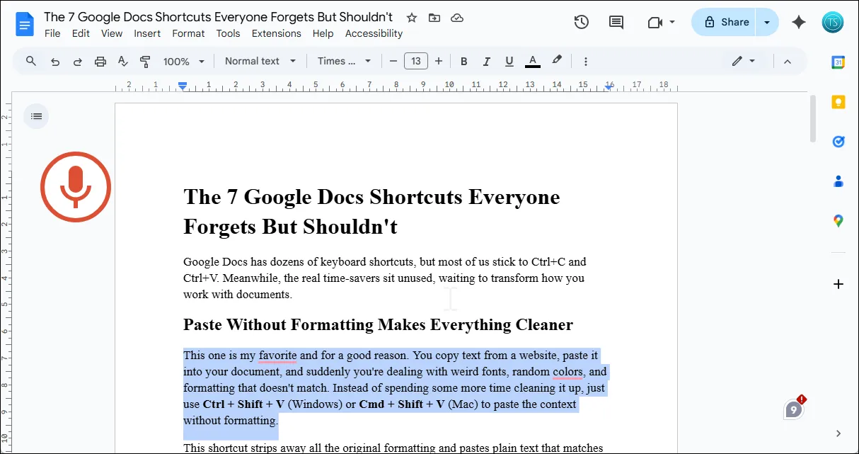 Cách dùng tính năng gõ bằng giọng nói trong Google Docs để soạn thảo nhanh chóng