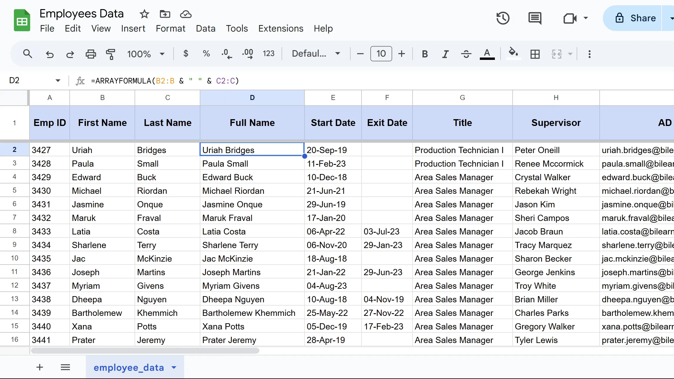 Cách hàm ARRAYFORMULA hoạt động trong Google Sheets, áp dụng công thức cho dải ô