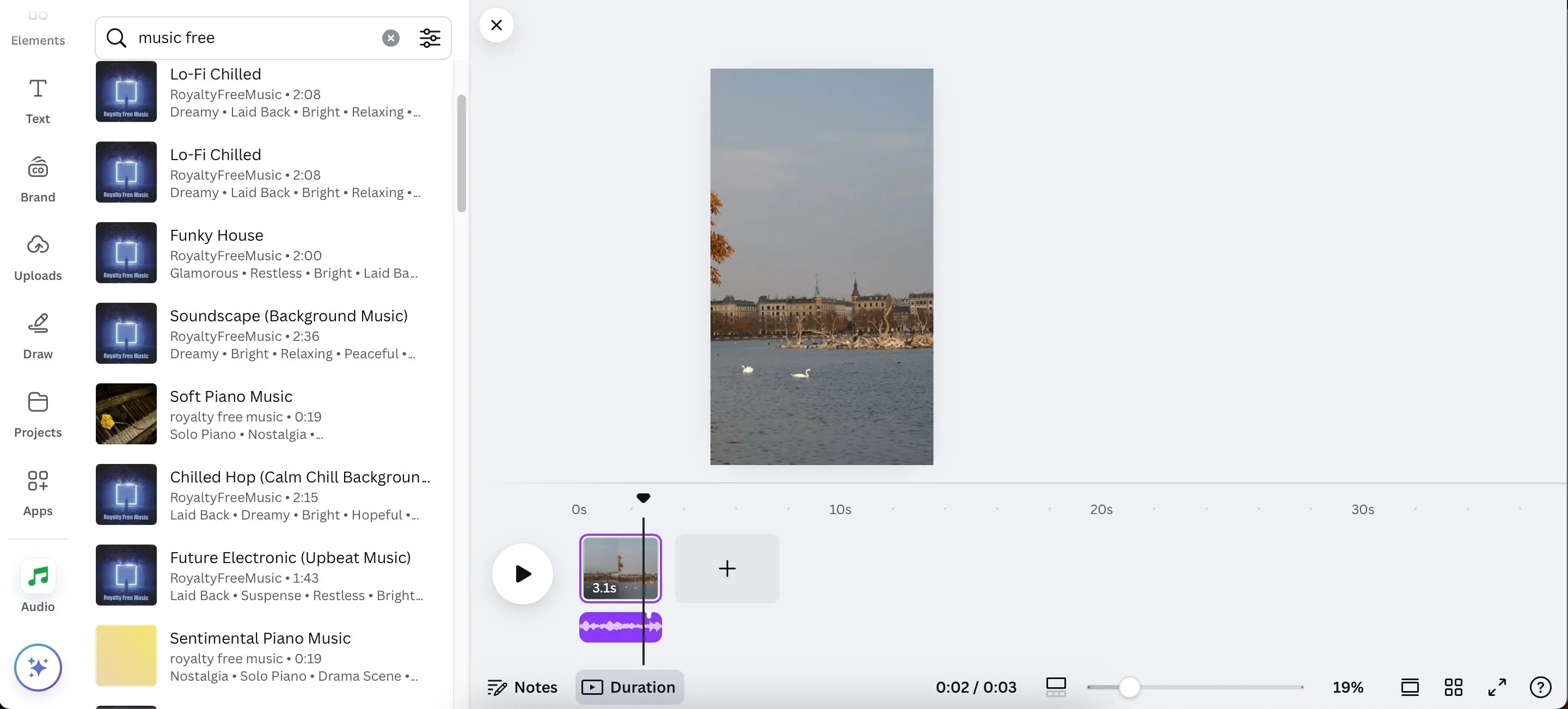 Cách thêm nhạc vào video trên Canva trực tuyến