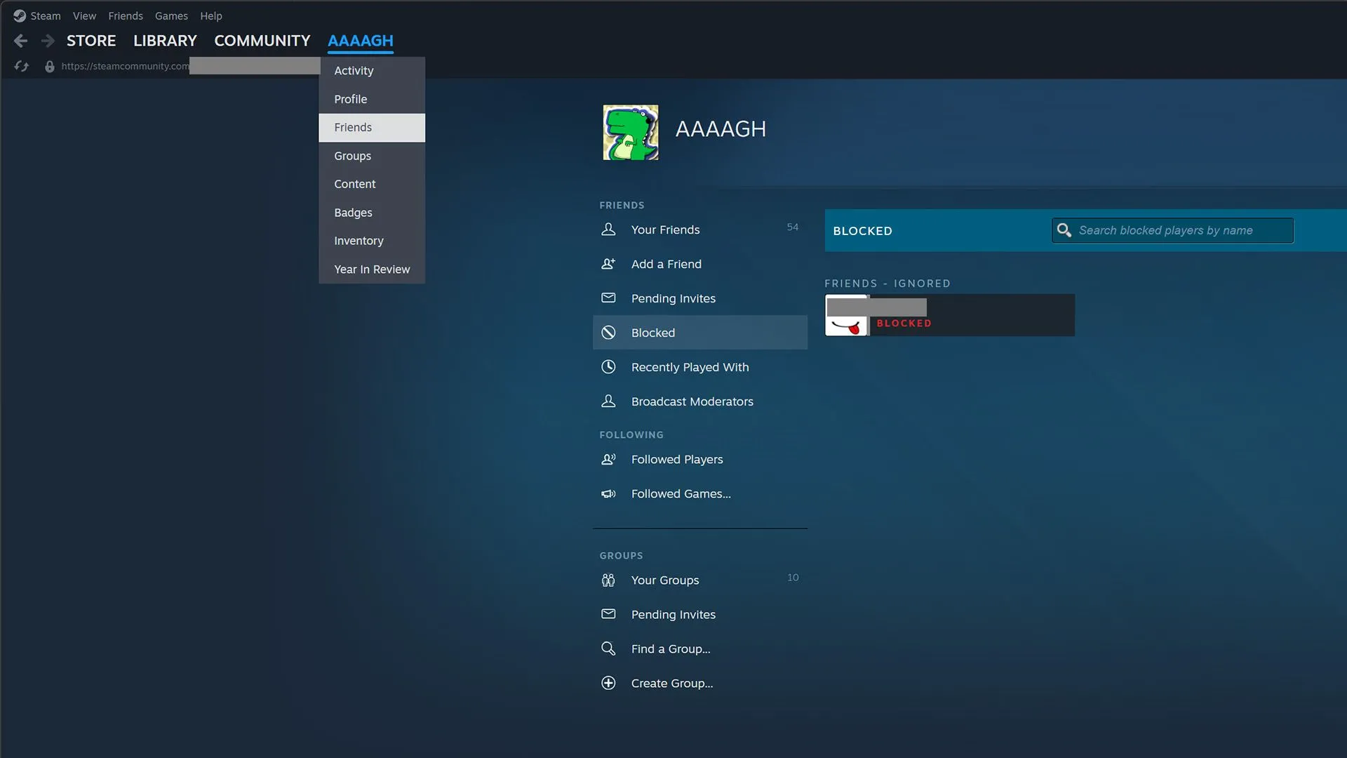 Cách truy cập danh sách chặn của bạn trên Steam để kiểm tra khi tài khoản bị chiếm đoạt
