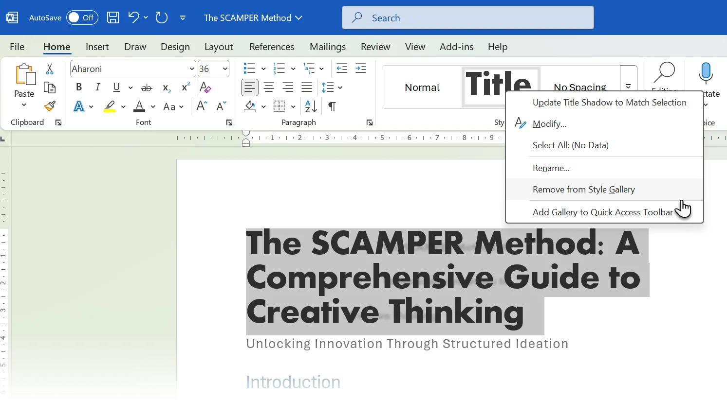Cách xóa kiểu khỏi thư viện Styles trong Microsoft Word