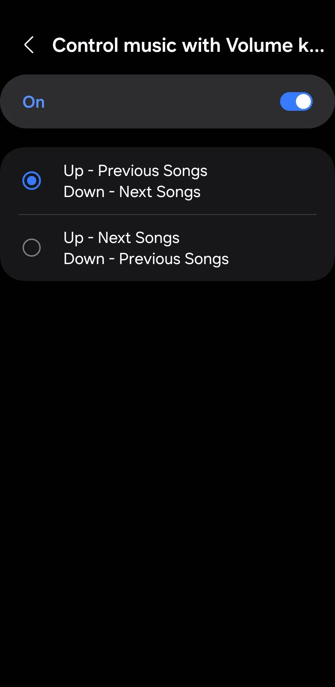 Cài đặt &quot;Điều khiển nhạc bằng phím âm lượng&quot; trong Sound Assistant của Samsung