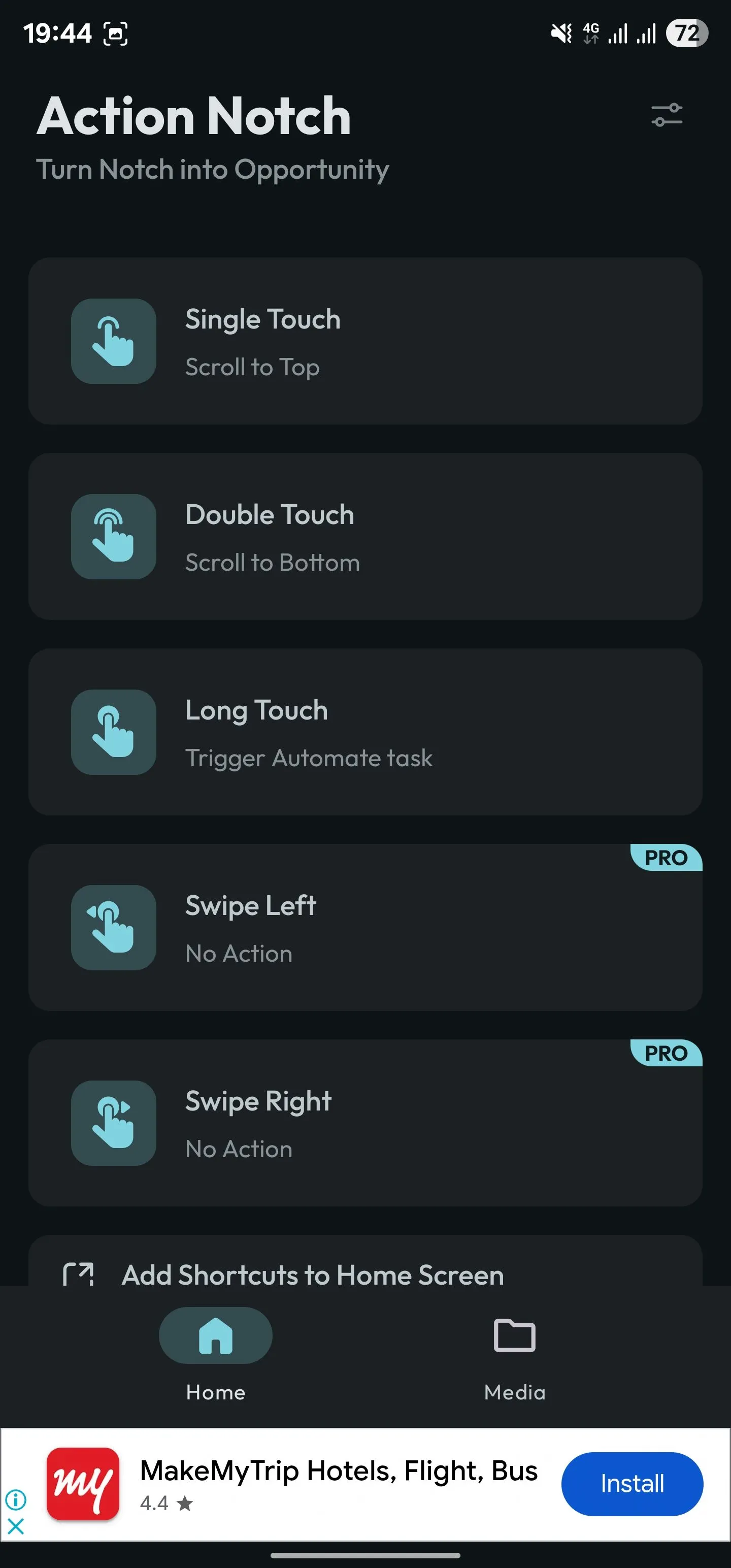 Cài đặt Haptic Feedback trong Action Notch