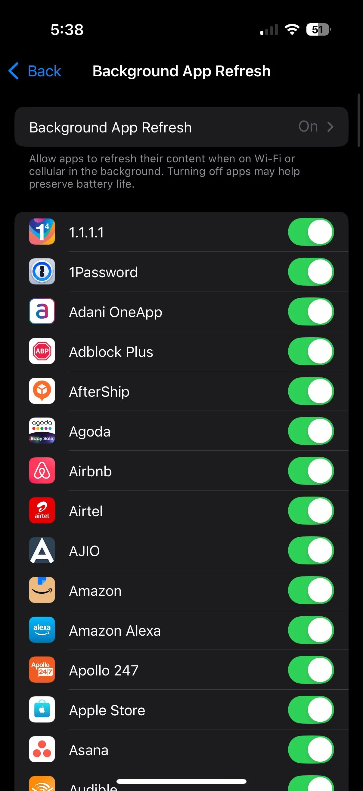 Cài đặt làm mới ứng dụng nền trên iPhone để tiết kiệm dữ liệu di động