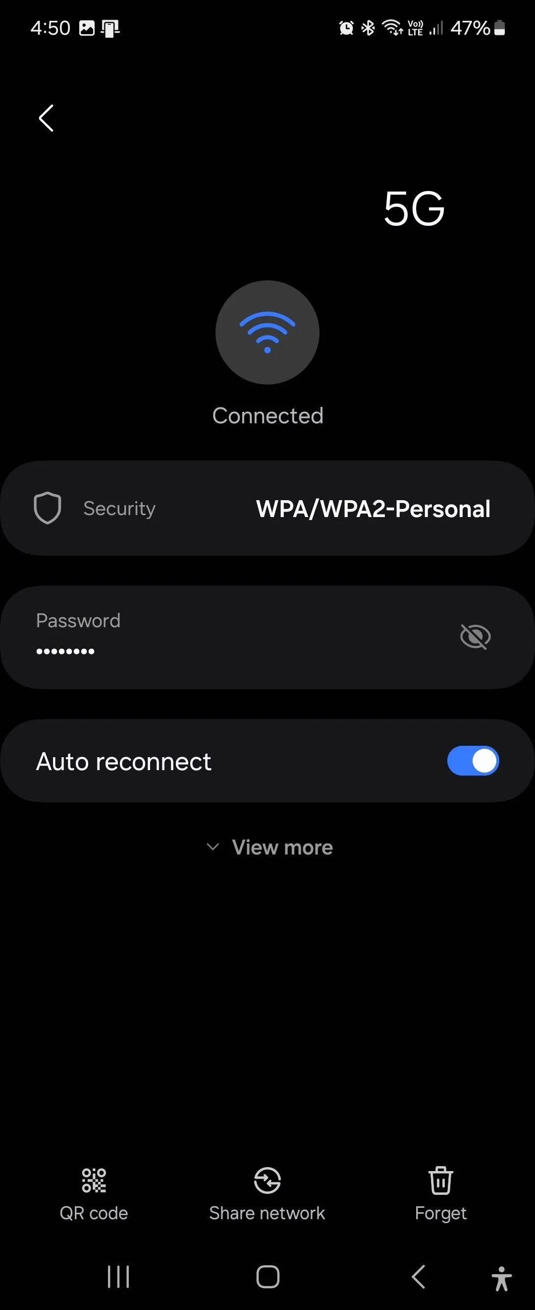 Cài đặt mạng Wi-Fi trên One UI 6.1 với tùy chọn Mã QR được đánh dấu