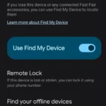 Cài đặt menu Tìm thiết bị trên Android