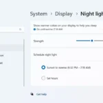 Cài đặt Night Light trong Windows Settings giúp giảm ánh sáng xanh hiệu quả