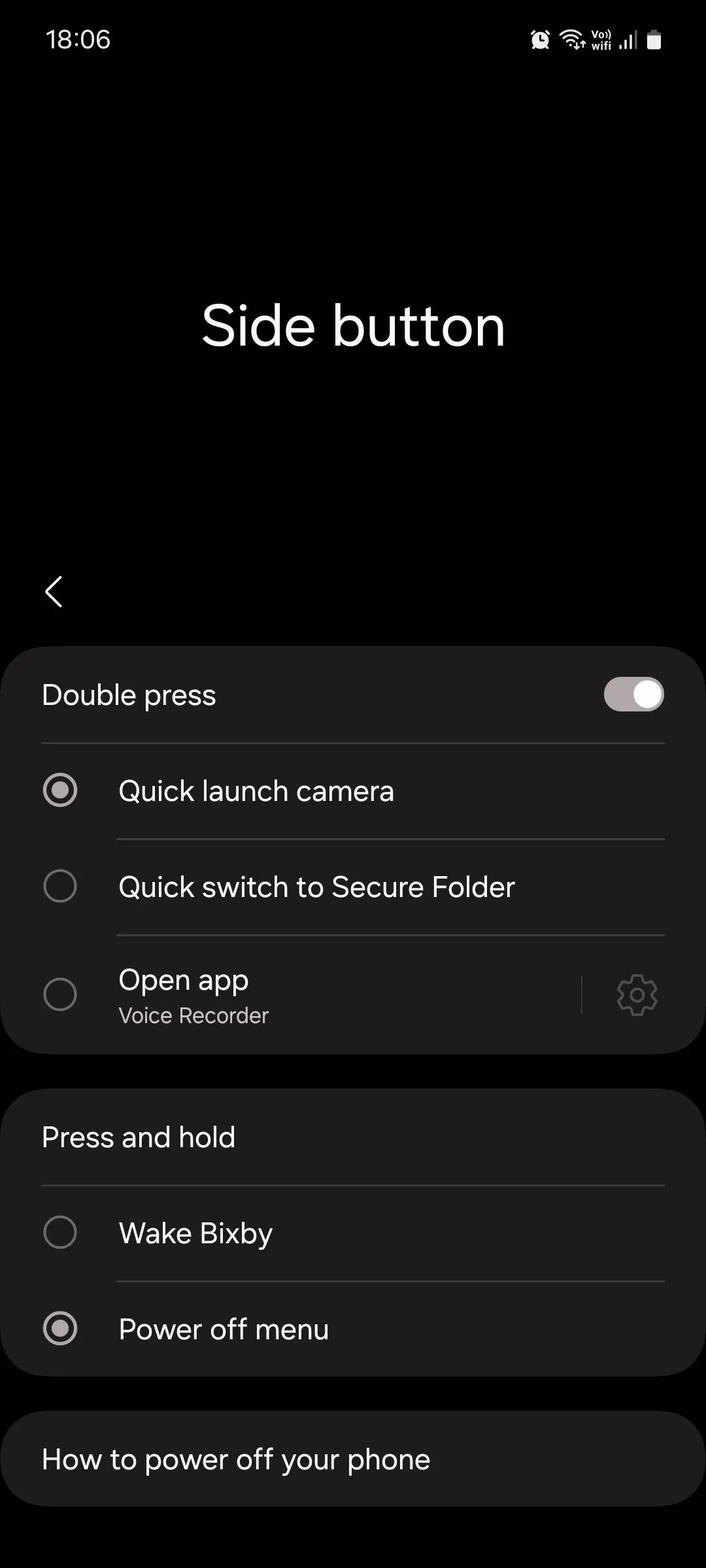 Cài đặt nút cạnh trên Samsung One UI