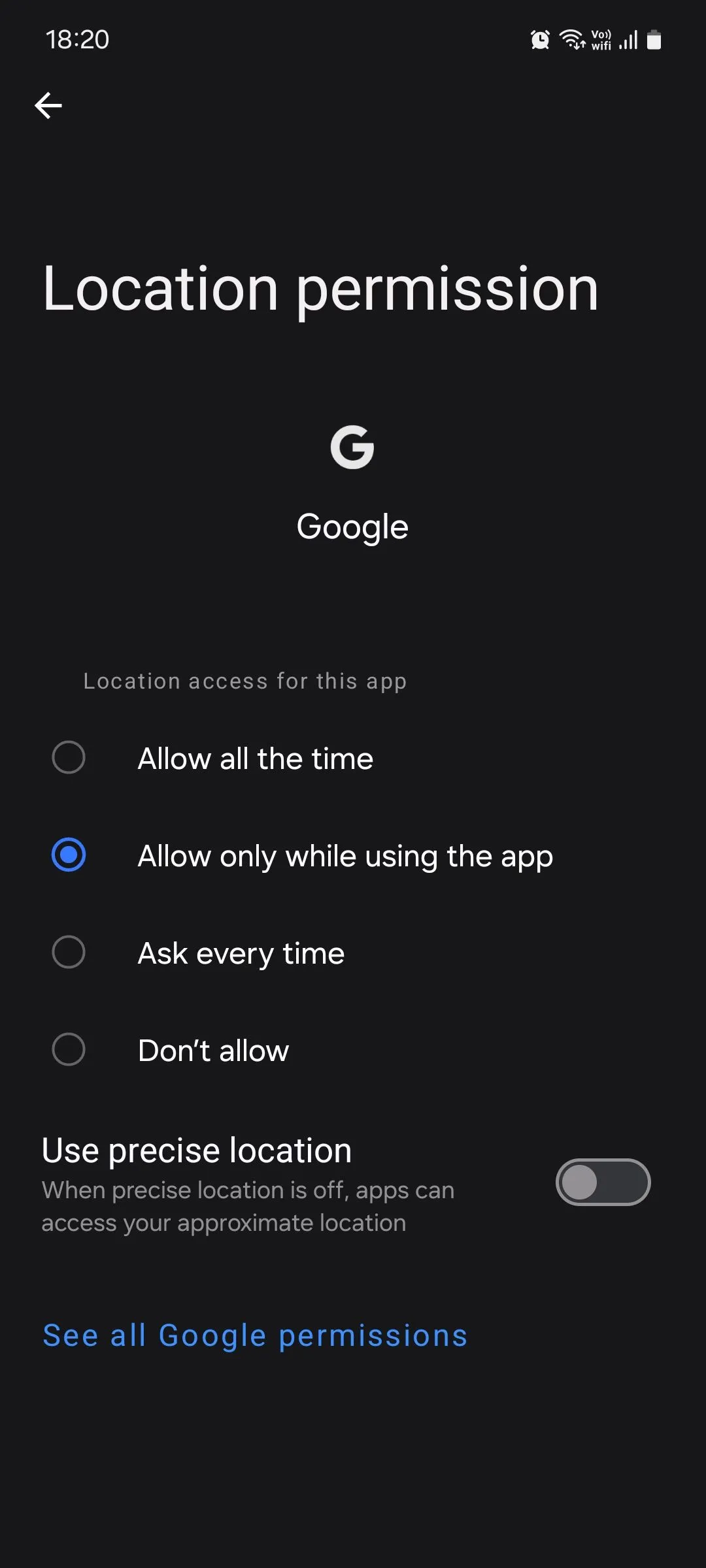 Cài đặt quyền định vị Samsung One UI