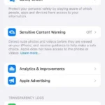 Cài đặt Quyền riêng tư & Bảo mật trên iPhone với tùy chọn Phân tích & Cải tiến