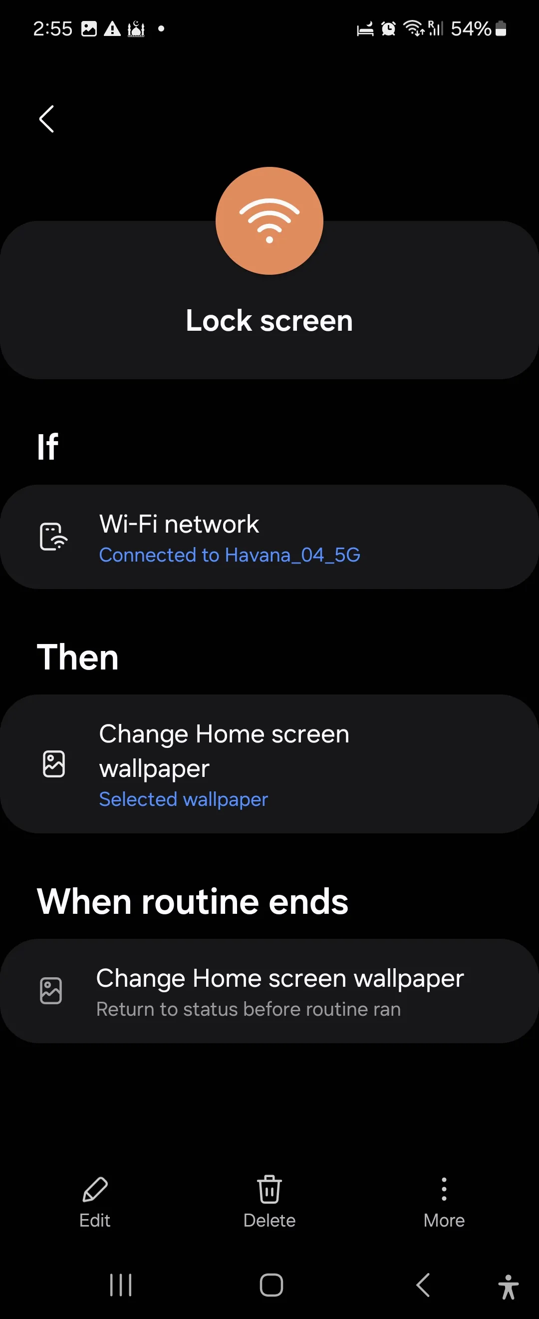 Cài đặt routine màn hình khóa trong ứng dụng Samsung Modes and Routines
