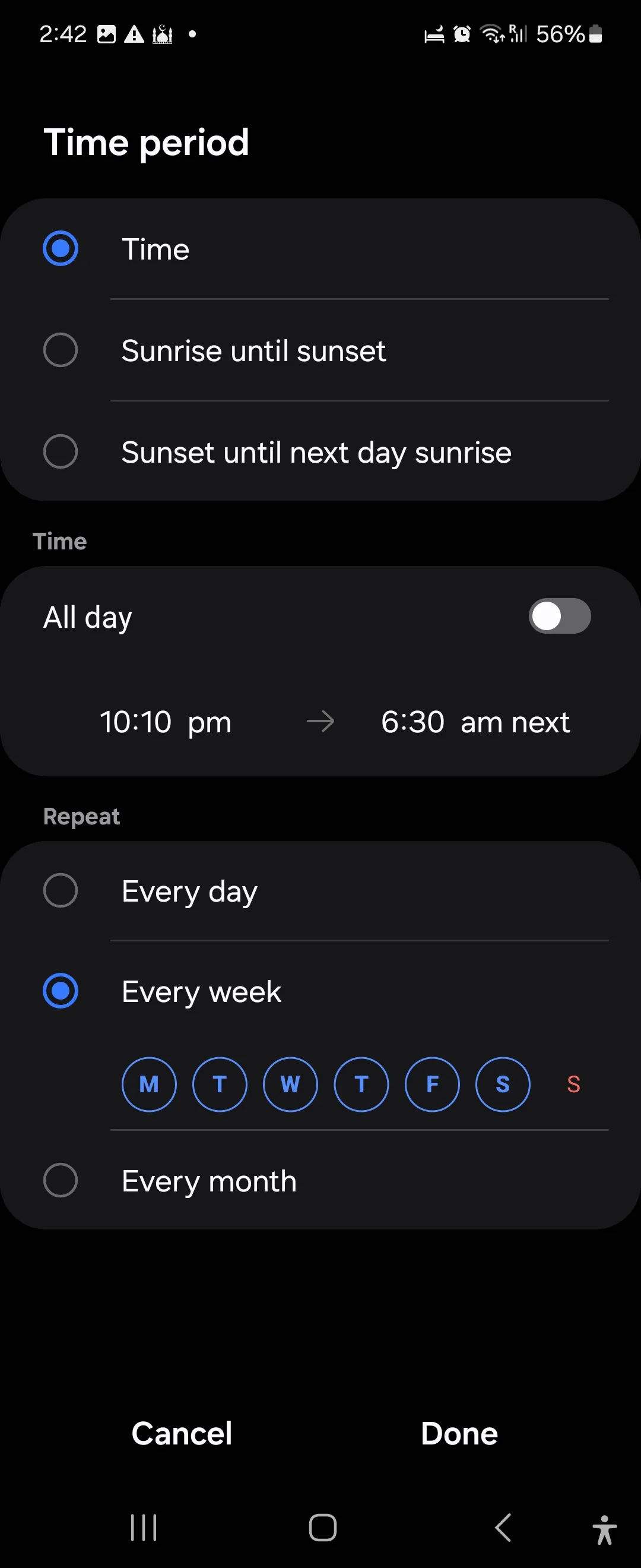 Cài đặt routine ngủ trong Samsung Modes and Routines trên Galaxy Flip