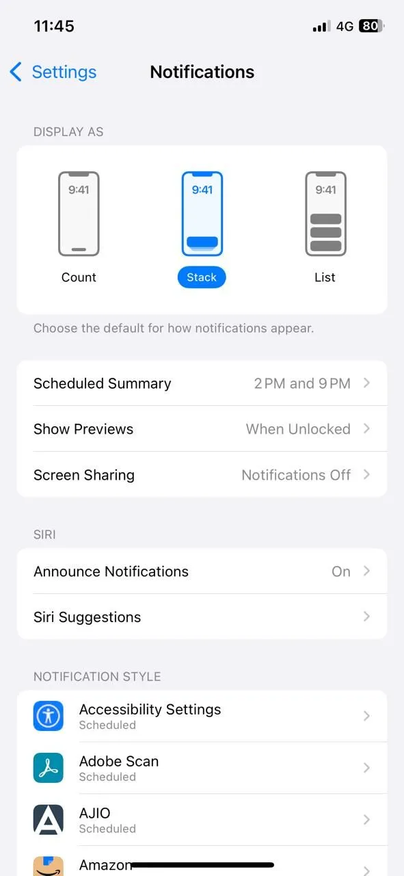 Cài đặt thông báo trên iPhone cho phép bạn quản lý cách hiển thị xem trước