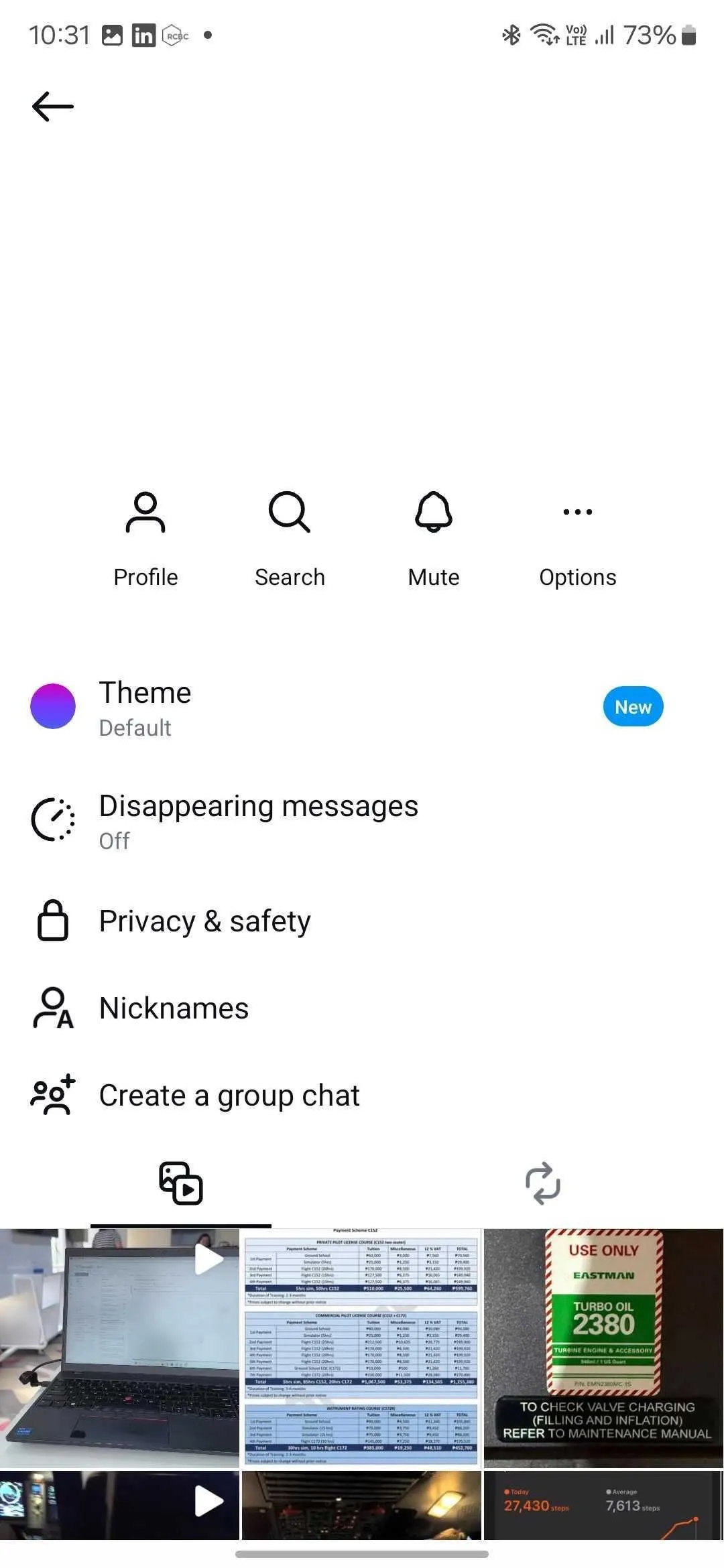 Cài đặt tin nhắn trực tiếp Instagram để truy cập tùy chọn bảo mật