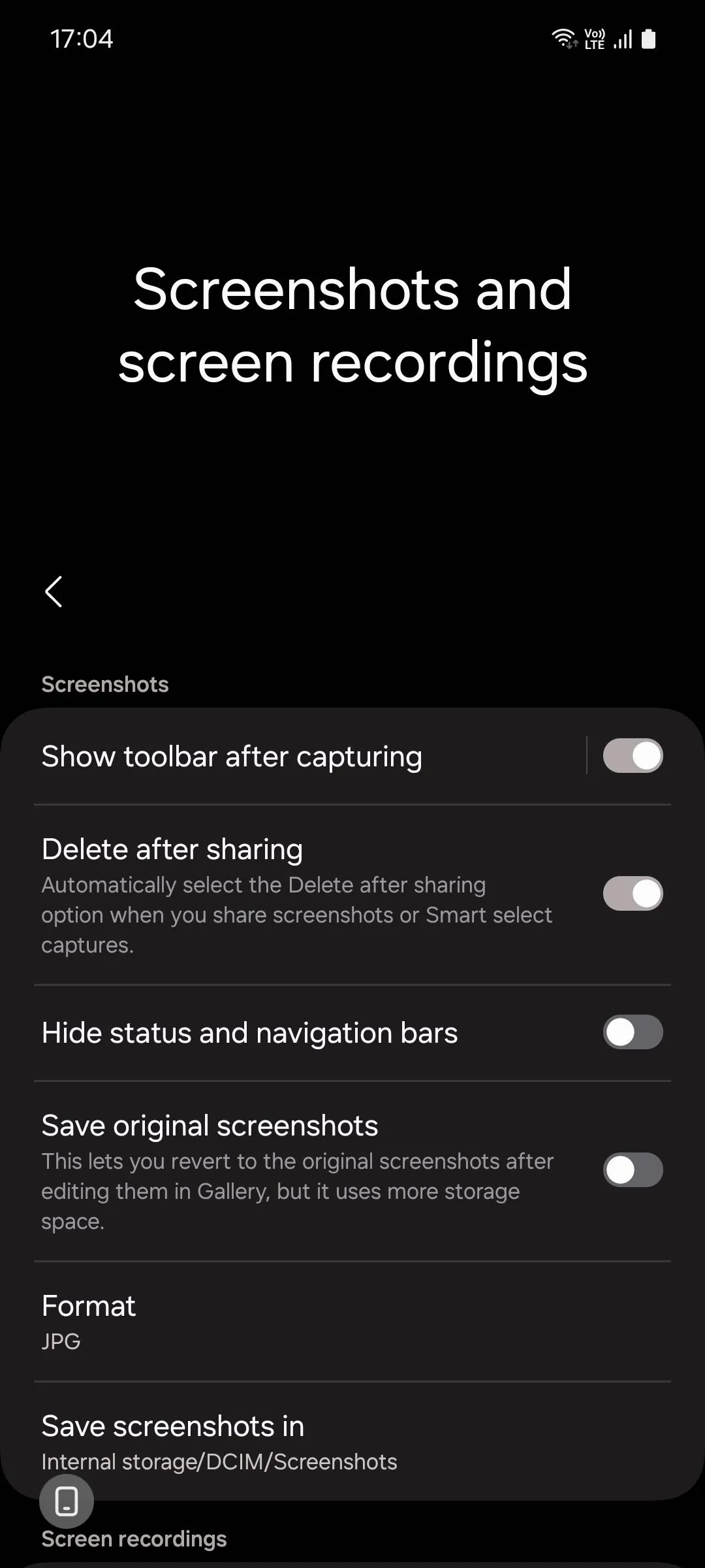 Cài đặt tính năng xóa ảnh chụp màn hình tự động trên Samsung One UI 6.1.