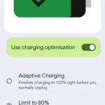 Cài đặt tối ưu hóa sạc pin trên Google Pixel với tùy chọn giới hạn sạc 80 phần trăm để bảo vệ tuổi thọ pin