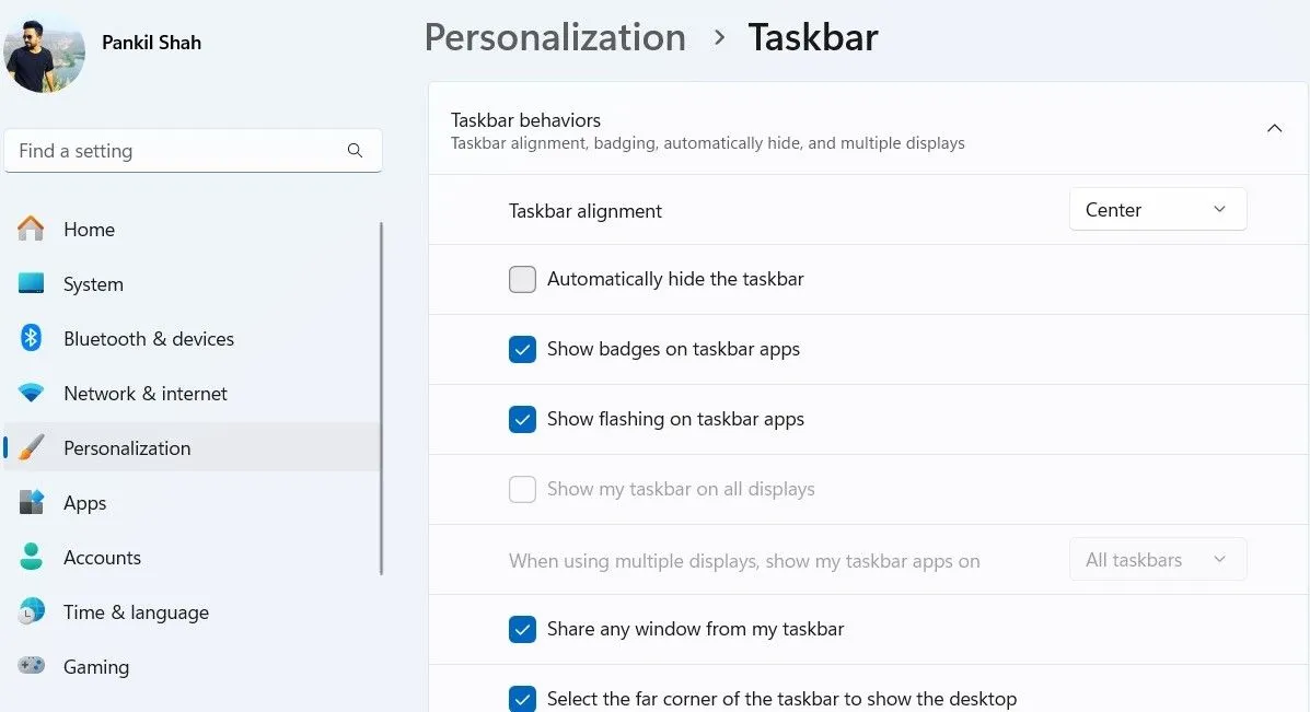 Cài đặt tùy chỉnh Start Menu và Taskbar trên Windows 11