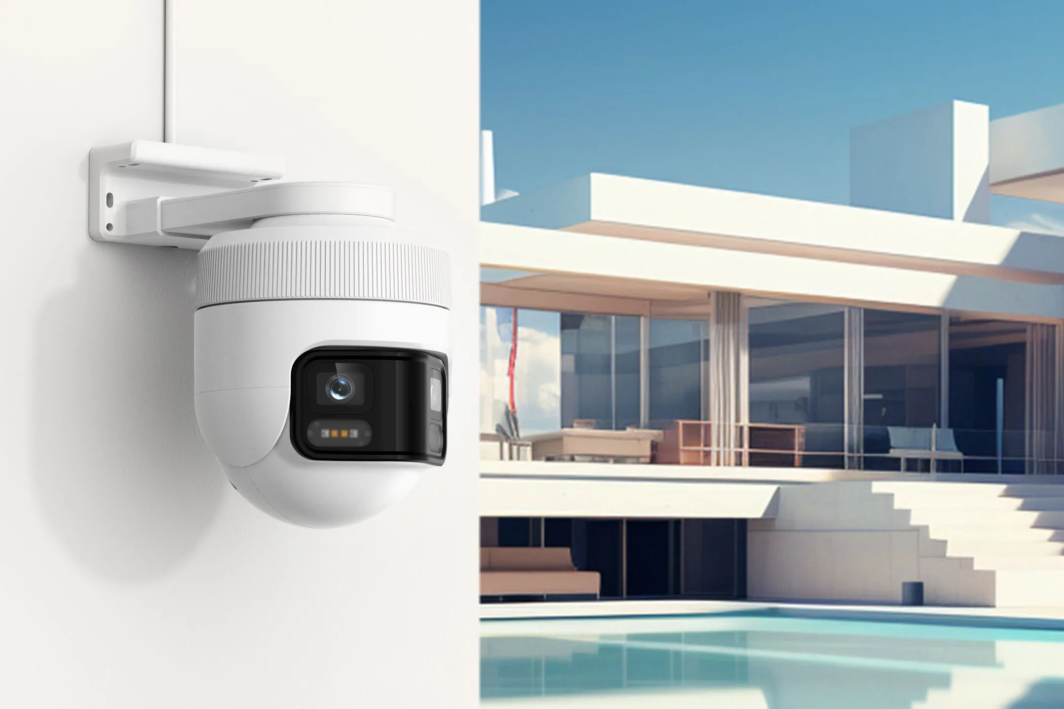 Camera an ninh IMILAB EC6 Panorama tích hợp AI phát hiện thông minh trong môi trường sân vườn