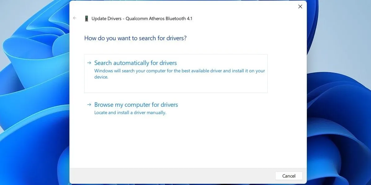 Cập nhật driver Bluetooth trong Device Manager trên Windows 11