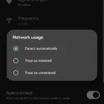 Chế độ sử dụng mạng được đo lường trên Android để tiết kiệm dữ liệu