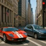 Chiếc Ford GT 2006 và Peugeot 206 tạo bởi ChatGPT, minh họa khả năng AI tạo hình chân thực.