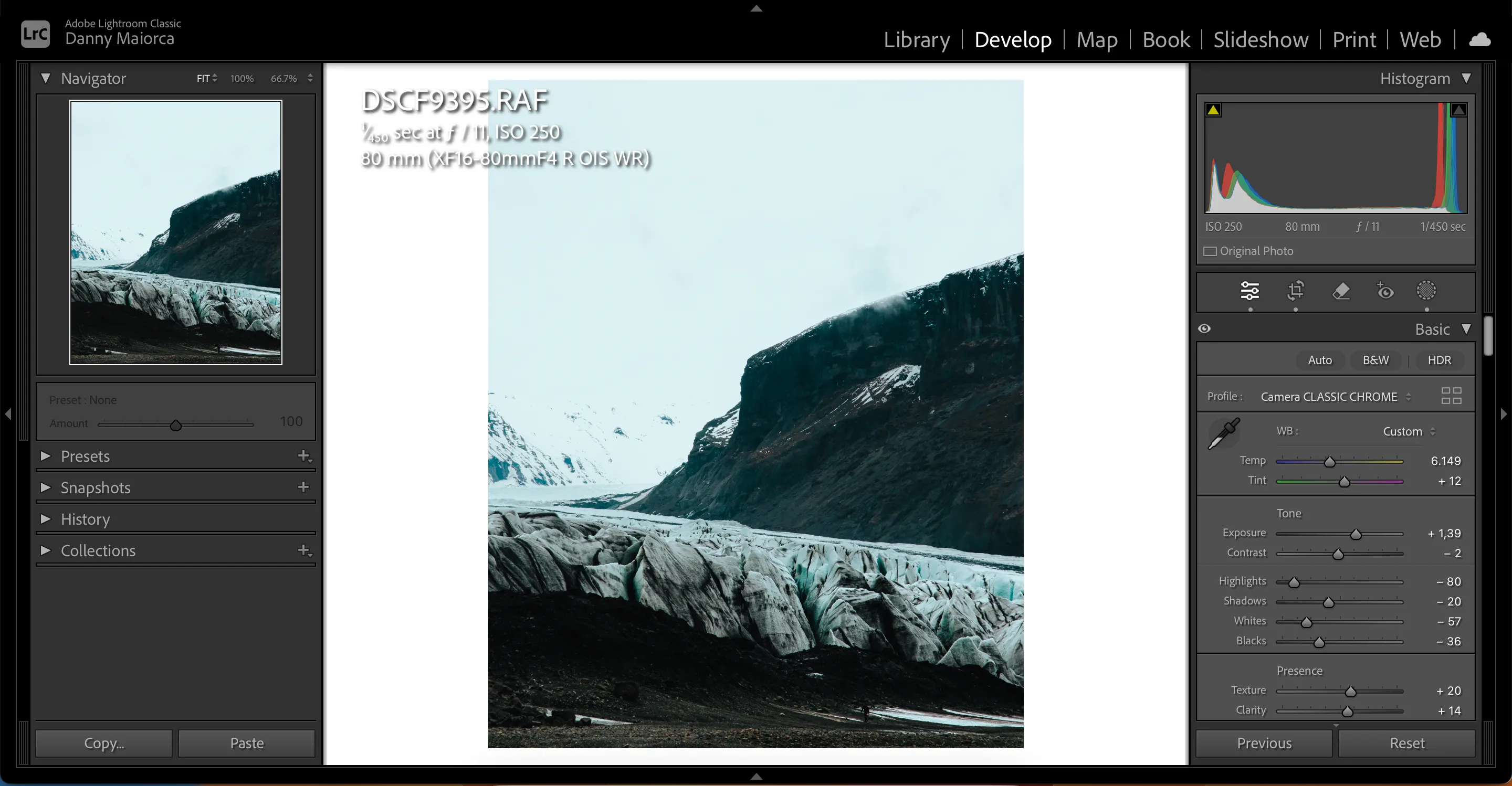 Chỉnh sửa ảnh chuyên nghiệp trong Lightroom Classic, thể hiện quy trình thủ công của nhiếp ảnh gia