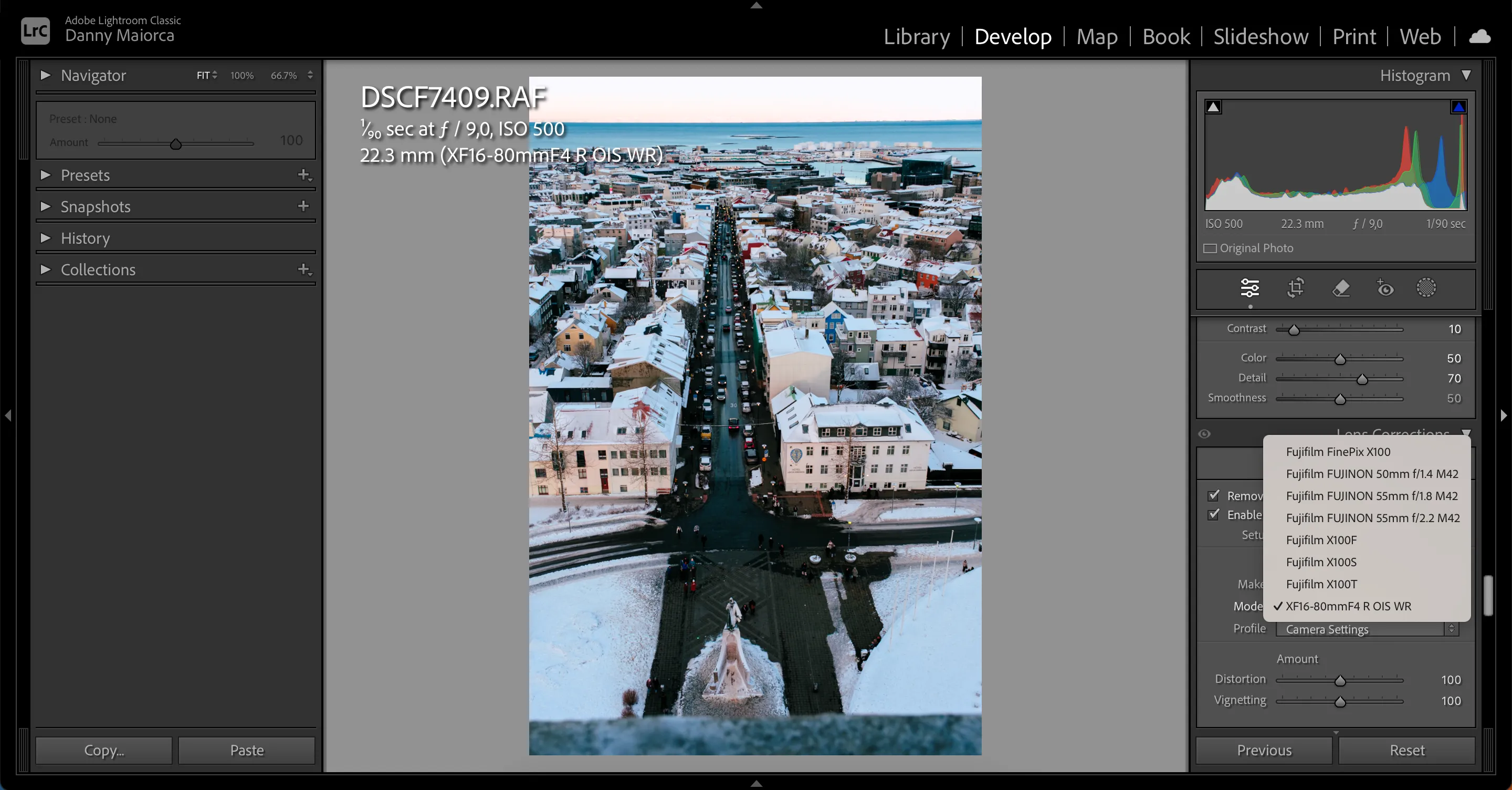 Chỉnh sửa cấu hình ống kính trong Lightroom