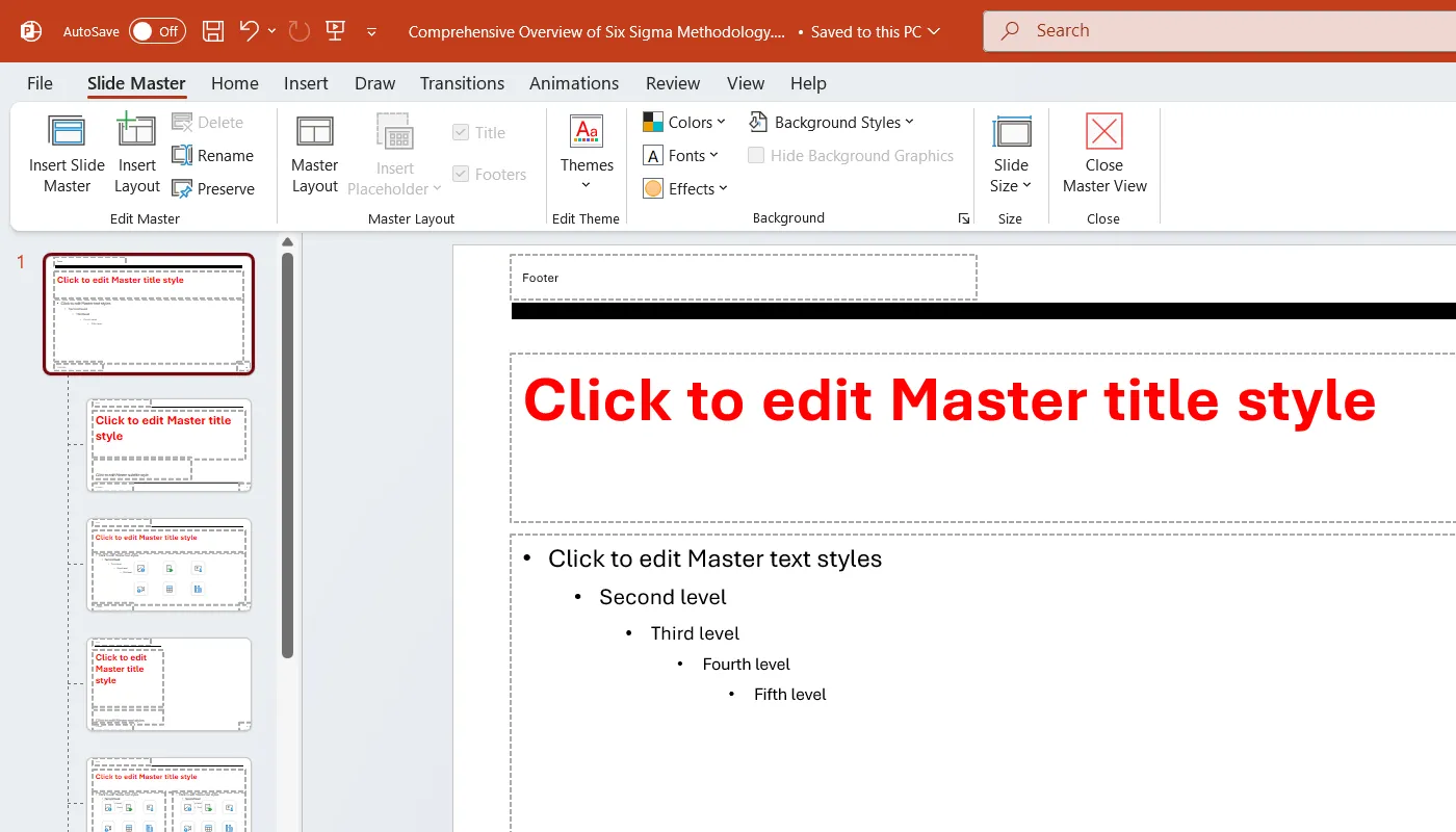 Chỉnh sửa master slide trong PowerPoint