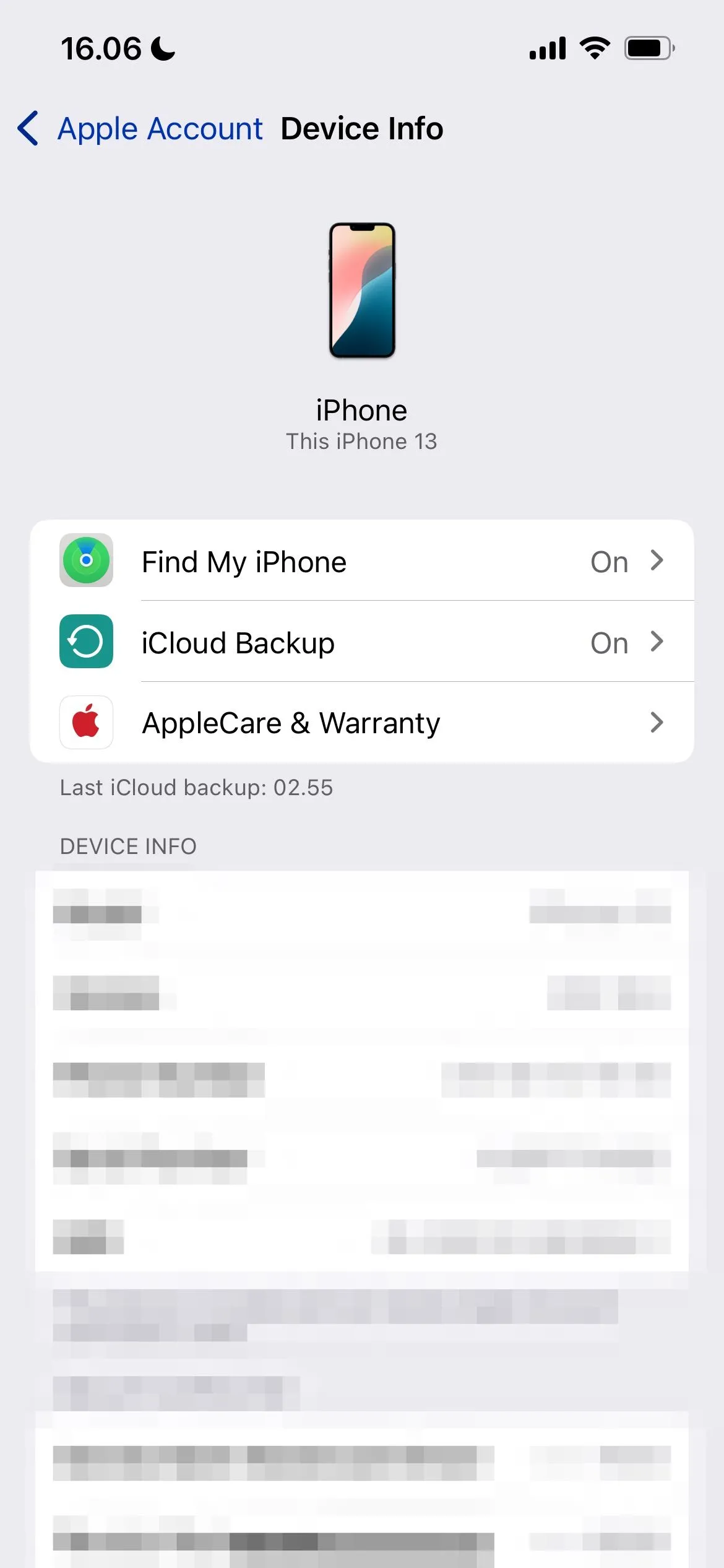 Chọn Cài đặt iPhone cho Tài khoản Apple để truy cập iCloud