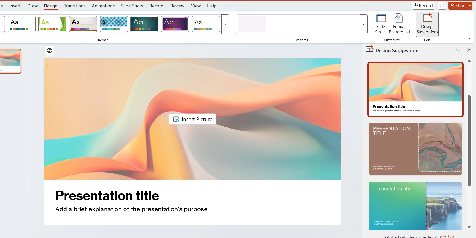 Chọn một gợi ý thiết kế trong PowerPoint