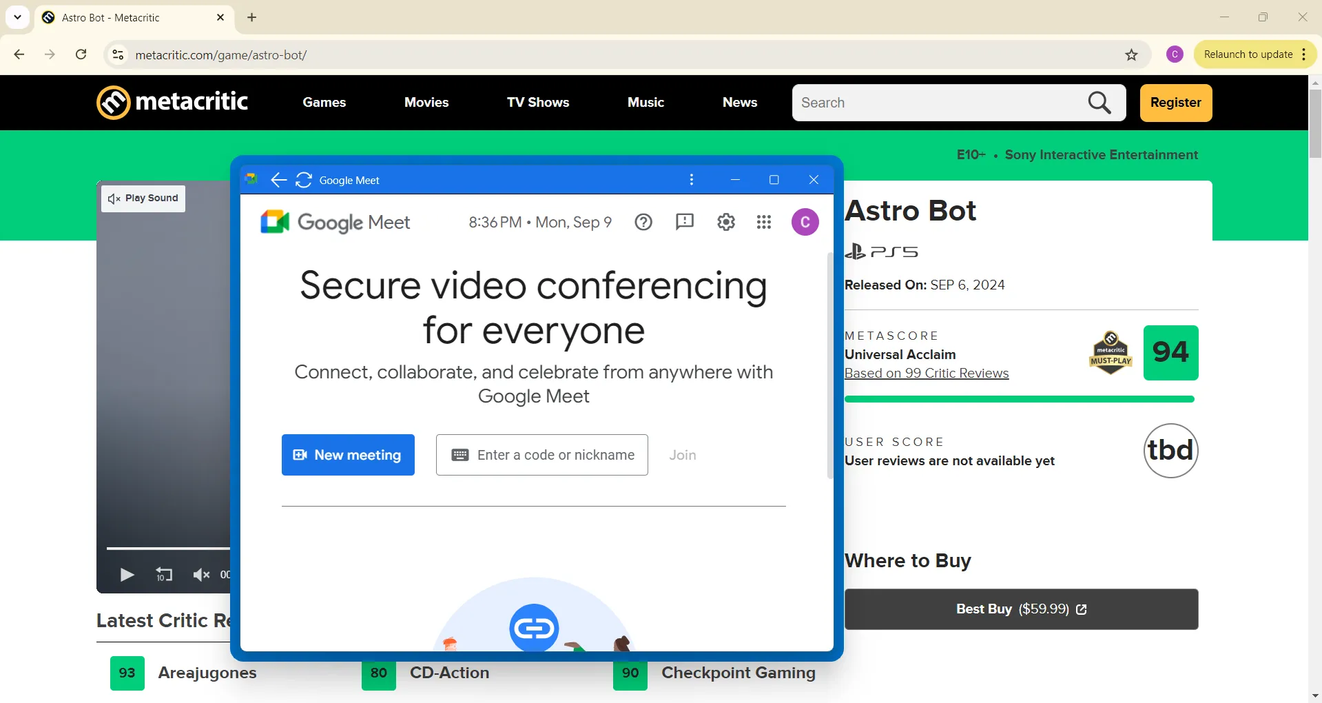 Cửa sổ trình duyệt web được ghim nổi trên màn hình bằng tính năng Always On Top của PowerToys, hiển thị viền sáng màu xanh lá cây đặc trưng.