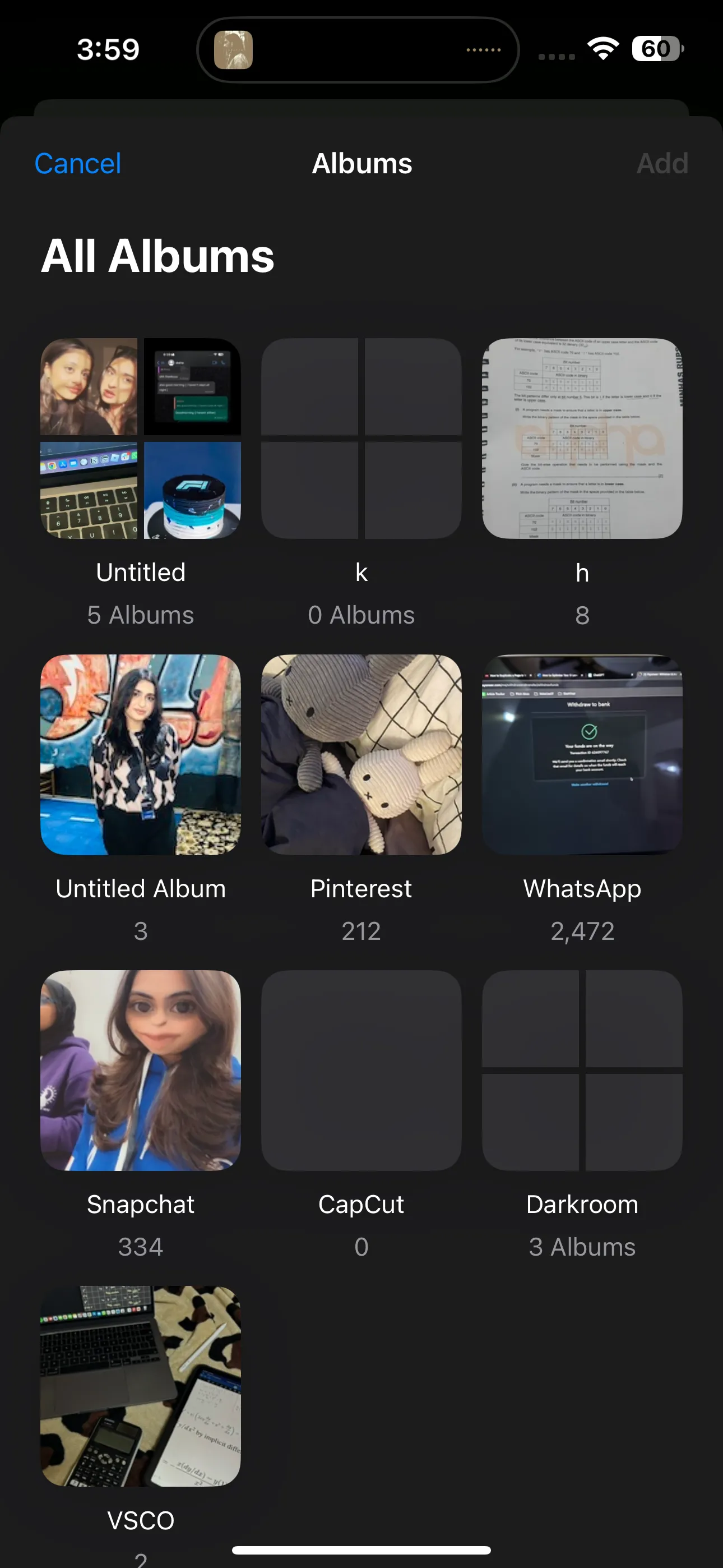 Danh sách toàn bộ các Album và Thư mục trong ứng dụng Ảnh trên iPhone