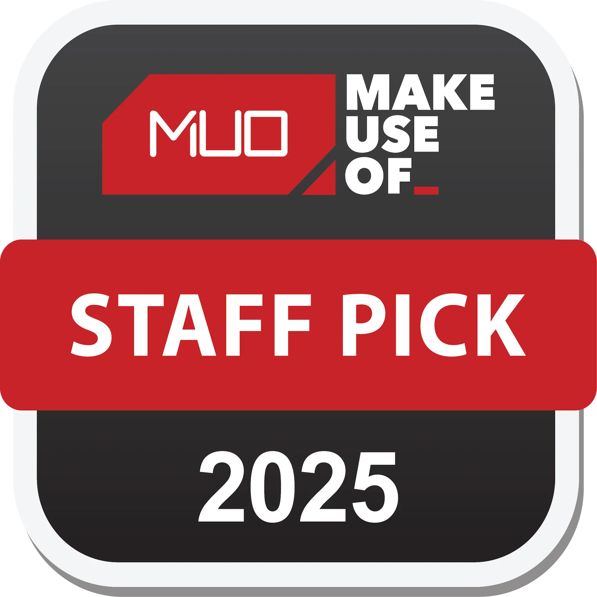 Dấu hiệu giải thưởng MakeUseOf Staff Pick 2025 trên reMarkable Paper Pro