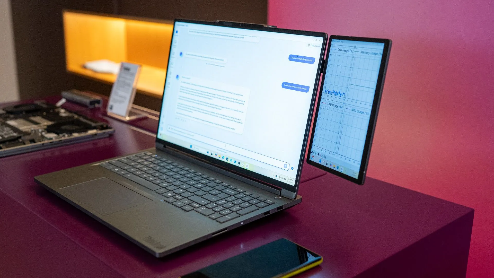 Điện thoại Samsung kết nối laptop qua USB-C để làm màn hình phụ với GlideX