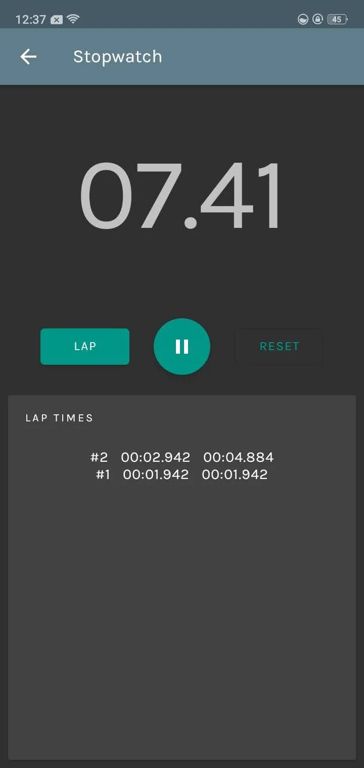 Đồng hồ bấm giờ thông minh tích hợp trong ứng dụng báo thức AMDroid